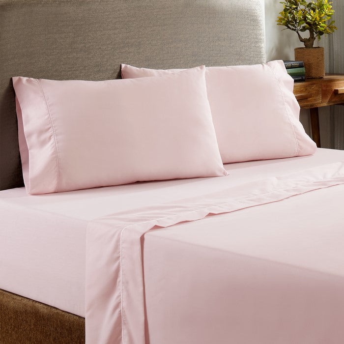 Prato 4 Piece Deep Pocket California King Sheet Set in Cotton The Urban Port, Pink