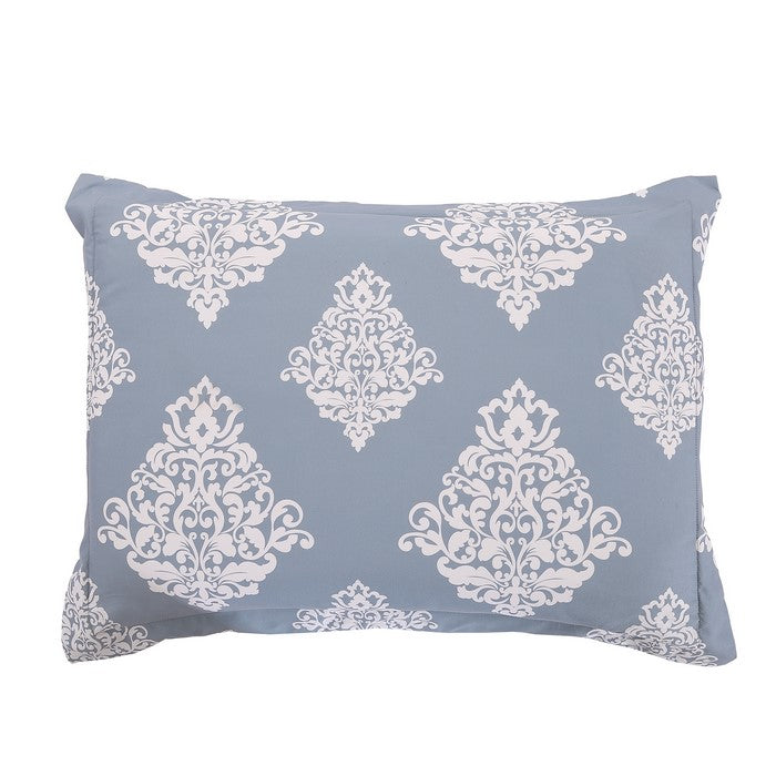 Bari 3 Piece Reversible Queen Size Printed Comforter Set The Urban Port,Blue and Gray
