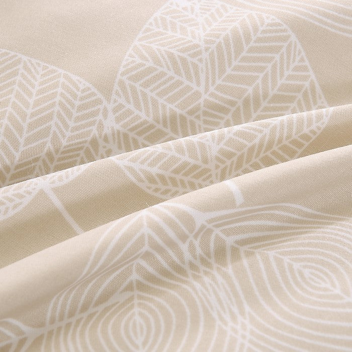 Bari 3 Piece Leaves Print Reversible Queen Comforter Set The Urban Port, Beige