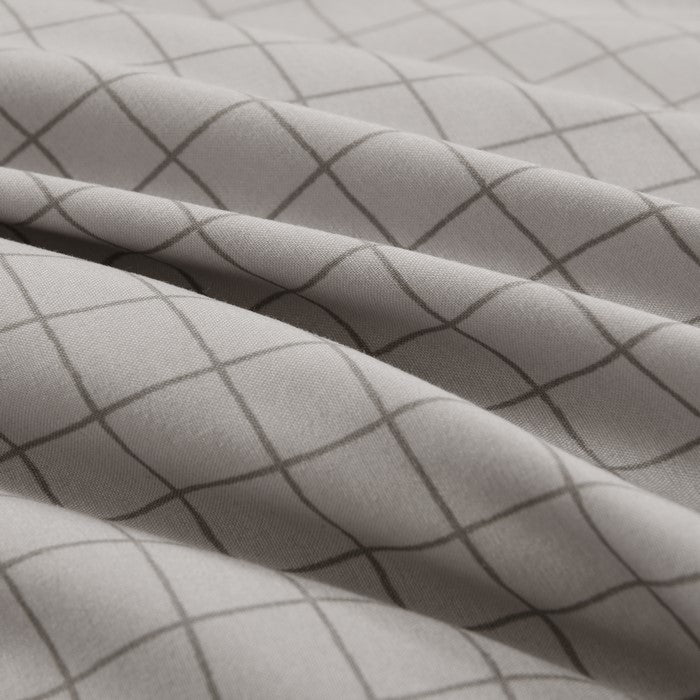 Bari 3 Piece Check Print Reversible Queen Comforter Set The Urban Port, Gray