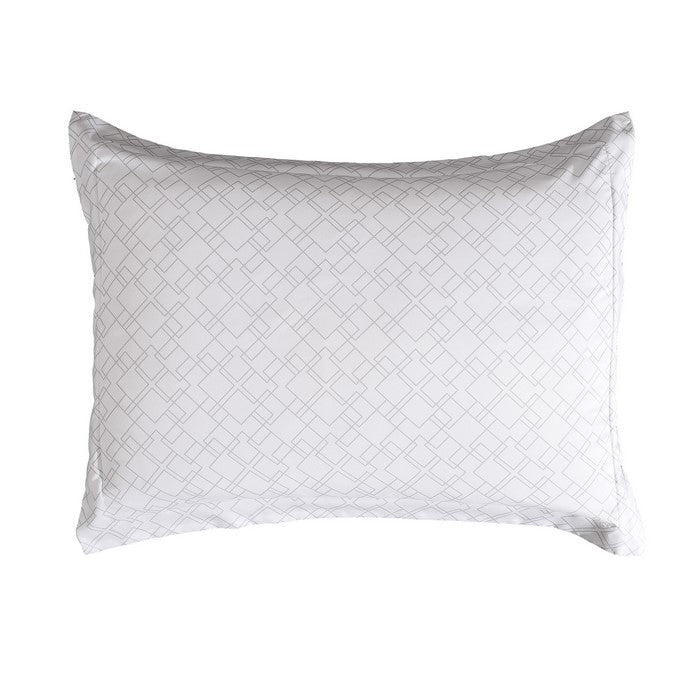 Bari 3 Piece Geo Print Reversible Queen Comforter Set The Urban Port, White and Gray