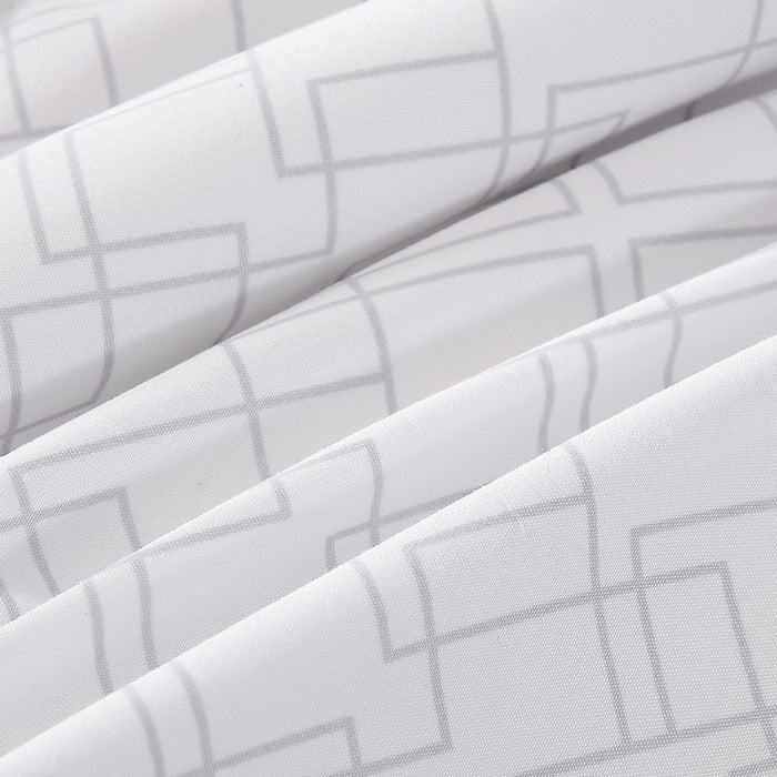 Bari 3 Piece Geo Print Reversible Queen Comforter Set The Urban Port, White and Gray