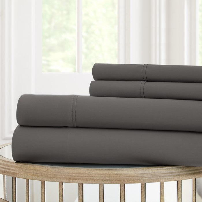 Forli 4 Piece Microfiber Twin Sheet Set with Nano Technology The Urban Port,Dark Gray