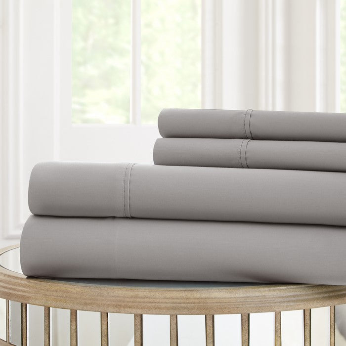 Forli 4 Piece Microfiber Twin Sheet Set with Nano Technology The Urban Port, Gray
