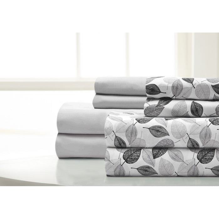 Calais 8 Piece Herringbone and Solid Queen Sheet Set The Urban Port, Black and White