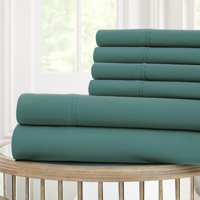 Forli 6 Piece Microfiber Full Sheet Set with Nano Technology The Urban Port,Teal Blue