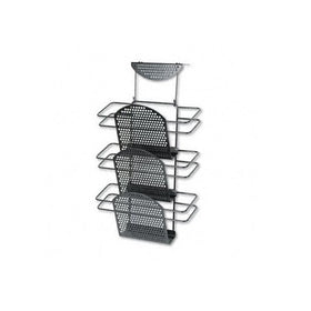 Fellowes 22318 Perf-Ect Partition Additions Three-Pocket Organizer, 12 1/2 x 21 3/8, Black