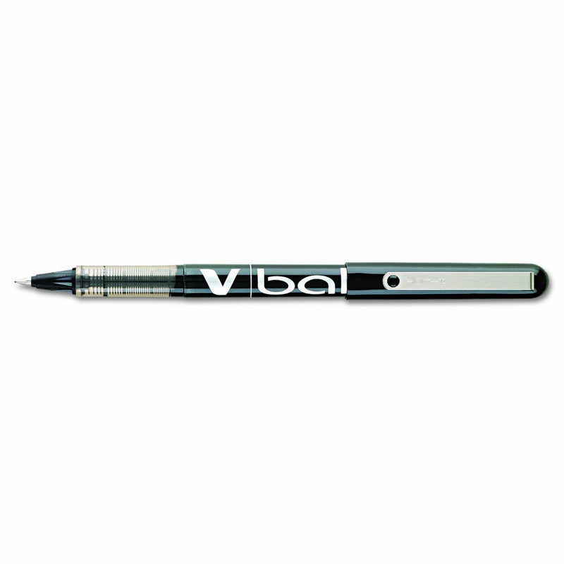 Pilot VBall Liquid Ink Roller Ball Stick Pen, Black Ink.7mm (35112) - (Pack of 12)