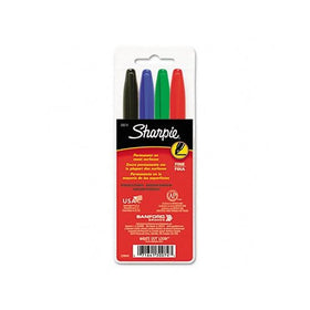 Sharpie Permanent Markers, Fine Point, Assorted Colors, 4-Pack (30074)