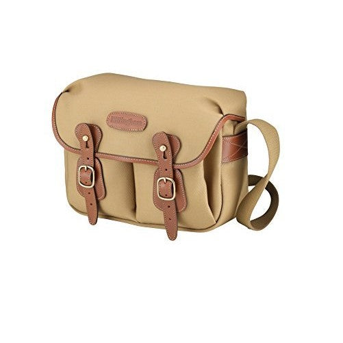 Billingham Hadley Small, Camera or Document Shoulder Bag, Canvas with Tan Leather Trim and Brass Fittings- Khaki