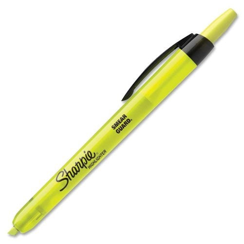 Sharpie Accent Retractable Highlighters, Chisel Tip, Fluorescent Yellow, Box of 12
