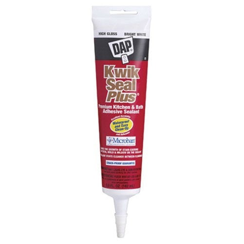 Dap 18526 Kwik Seal Plus Kitchen and Bath All-Purpose Adhesive Caulk, 5.5-Ounce, White