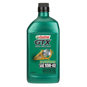 Castrol 06460 GTX High Mileage 10W-40 Synthetic Blend Motor Oil, 1 Quart, 6 Pack