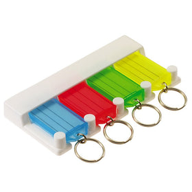 Lucky Line Key Tag Rack with 4 Tags, Blue/Green/Red/Yellow (60540)