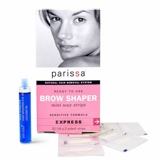 Parissa Brow Shaper Mini Wax Strips, Waxing Strips for Hair Removal Waxing Brow & Facial, 32 Strips