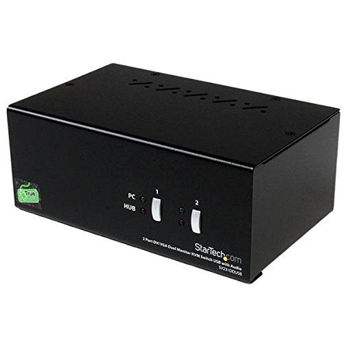 StarTech.com 2 Port DVI VGA Dual Monitor KVM Switch USB with Audio and USB 2.0 Hub (SV231DDUSB)