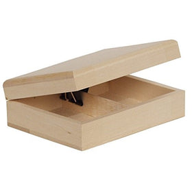 Walnut Hollow Unfinished Wood Playing Card Box with Hinged Lid & Divider for Arts, Crafts and Hobbies