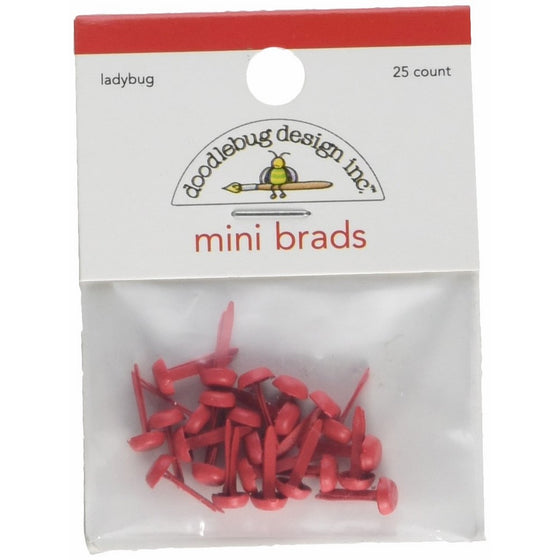 Doodlebug BRADS-072 Mini Brads, Ladybug