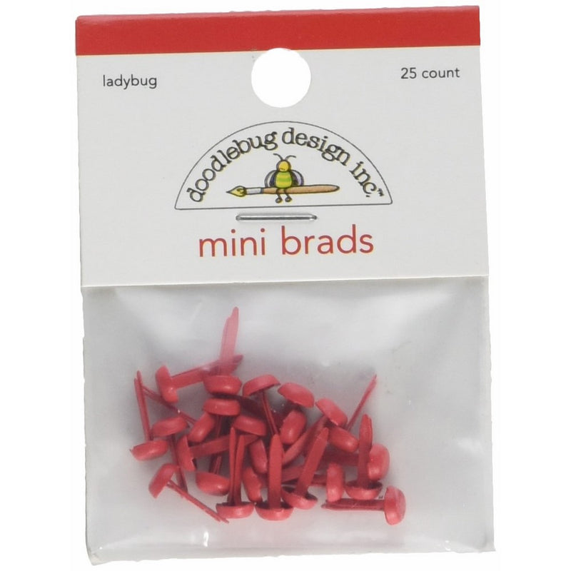 Doodlebug BRADS-072 Mini Brads, Ladybug