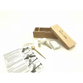 Handmade Sword - Complete Swords Maintenance & Cleaning Kit, Rice Paper, Choji Oil, Ground Whetstone Power, Small Brass Hammer with Awl