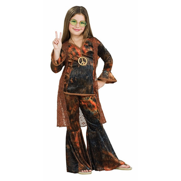 Feeling Groovy Child's Brown Woodstock Diva Costume, Large