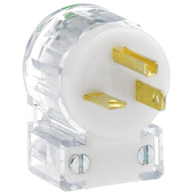 Leviton 8315-CAT 20 Amp, 125 Volt, Plug, Straight Blade, Hospital Grade, Grounding, Angle, Black-White
