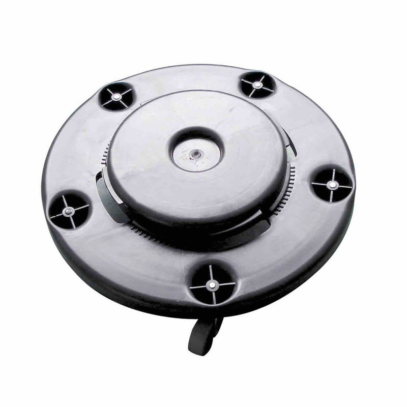 Excellante 5 Caster Trash Can Dollies, 18-Inch by 6-Inch, Black Plastic