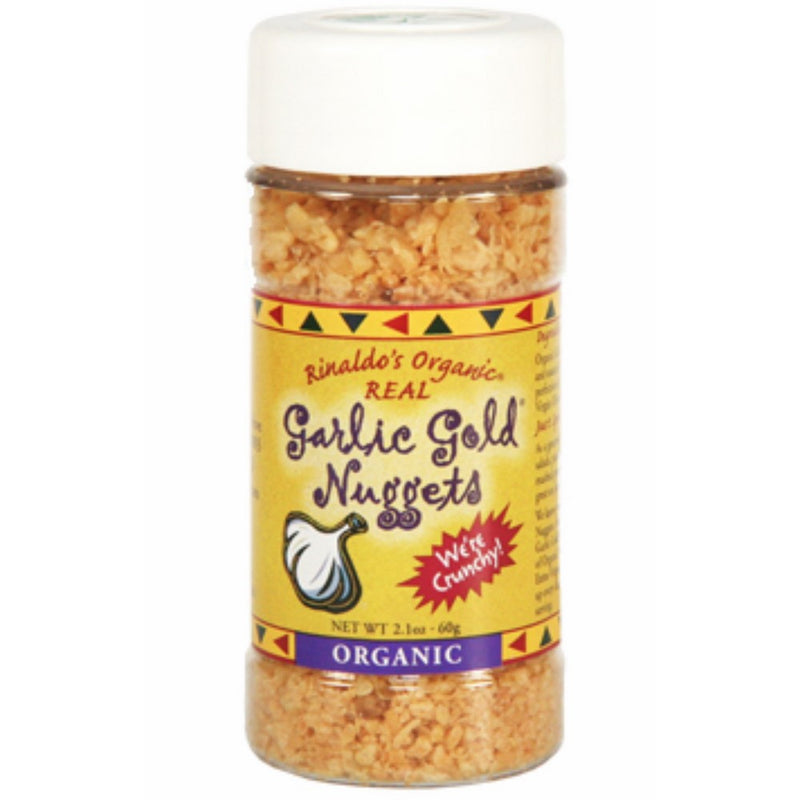 USDA Organic Garlic Gold Nuggets, Roasted Organic Garlic Seasoning Granules, Sodium Free & MSG Free, Vegan 2.1-Ounce Shaker Jar