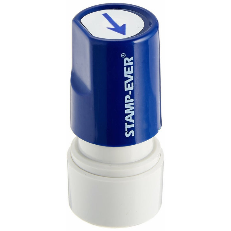 Stamp-Ever Pre-Inked Round Message Stamp, Arrow, Stamp Impression Size: 3/4-Inch Diameter, Blue (5969)