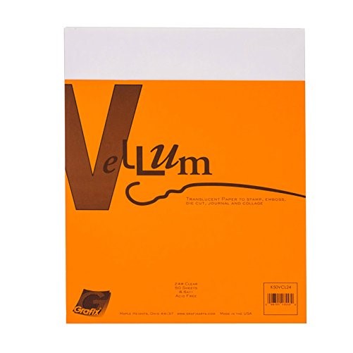 Grafix 24-Pound 8-1/2-Inch by 11-Inch Vellum, 50-Pack, Clear