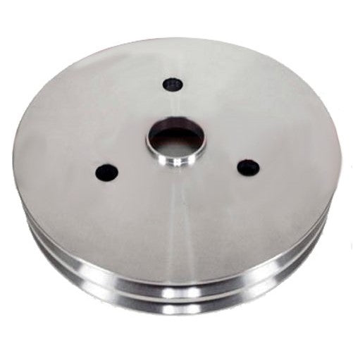 CHEVY SMALL BLOCK ALUMINUM CRANK PULLEY - 2 GROOVE (SHORT)
