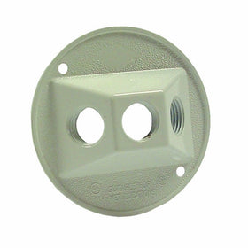 Hubbell Bell 5197-1 4-Inch Round Cluster Three Hole Weatherproof Cover, White