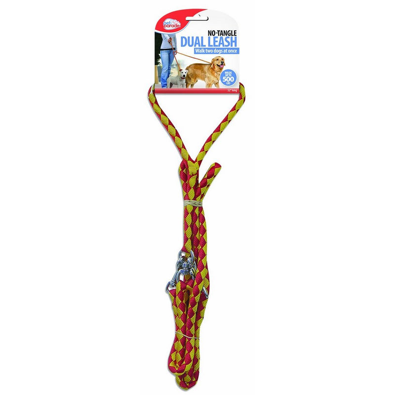 52'' No-Tangle Dual Dog Leash with Swivel, Comfortably Walks Two Dogs Weighing Up To 500 Pounds At Once
