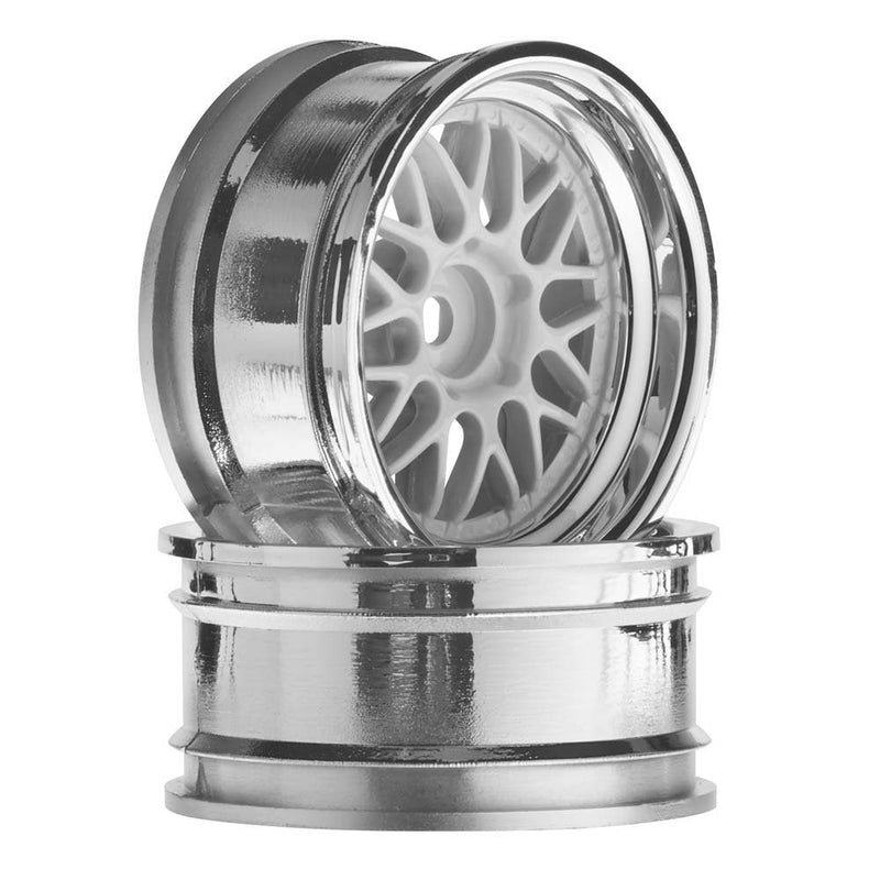 HPI Racing 106773 HRE C90 Wheel, 26mm Chrome/White, 6mm Offset (2)