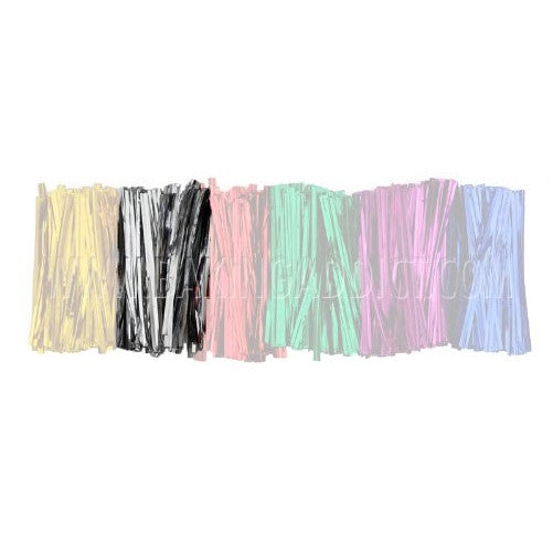 Baking Addict Twist Ties for Pop Treat Party Favor Bags & More, Metallic Silver Color, 100 Count 3" W