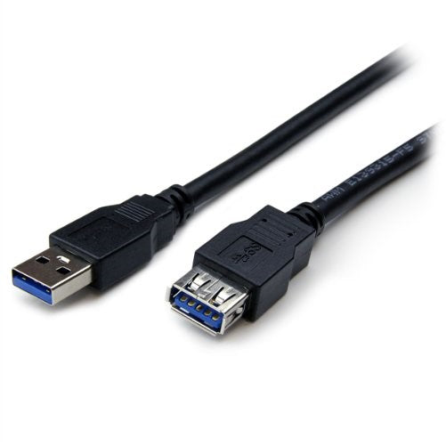 StarTech.com 1m Black SuperSpeed USB 3.0 Extension Cable A to A - Male to Female USB 3 Extension Cable Cord 1 m