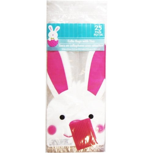 Easter Rabbit Design Cello Treat Bags 25 Count
