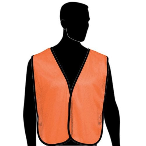 Liberty HiVizGard Polyester General Purpose Plain Mesh Vest, Fluorescent Orange (Pack of 6)