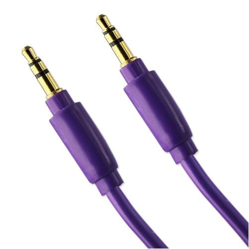 Reiko 3.5Mm Male to Male Stereo Audio Cable for iPhone, iPod, Smartphone, Tablet - Retail Packaging - Purple