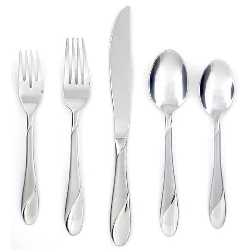 Cambridge Silversmiths Swirl Sand 20-Piece Flatware Set, Service for 4