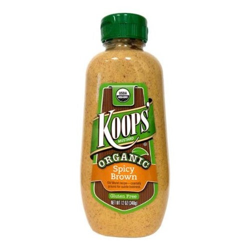Koops Mustard Organic Spicy Brown, 12 Ounce (Pack of 12)