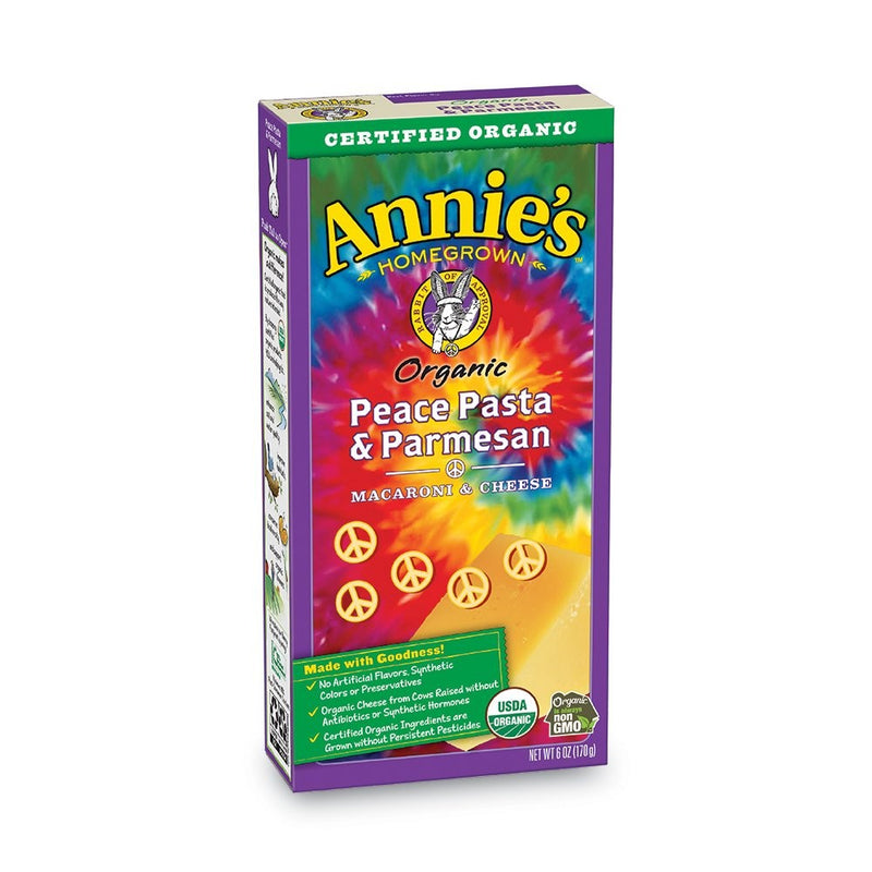 Annie's Homegrown Macaroni and Cheese Peace Pasta and Parmesan Organic, 6 oz