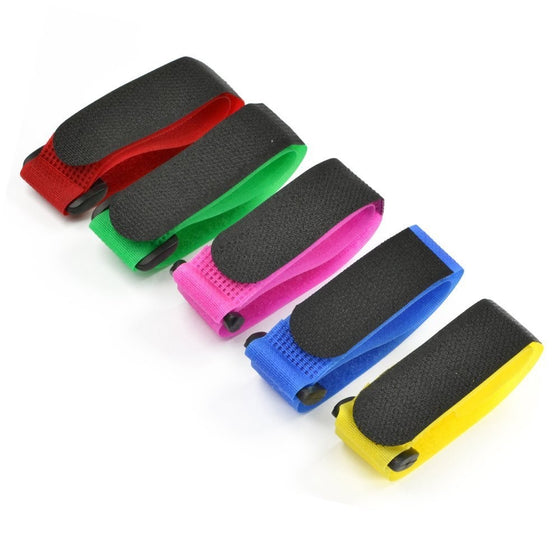 CJESLNA 10 PCS 12" 30cm Assorted Color Hook and Loop Reusable Fastening Wrap Strap with Plastic Buckle End