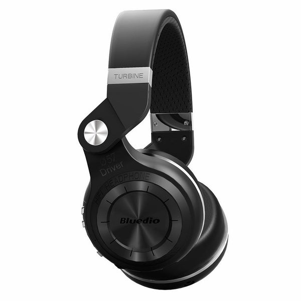 Bluedio T2 Plus Turbine Wireless Bluetooth Headphones with Mic/Micro SD Card Slot/FM Radio (Black)