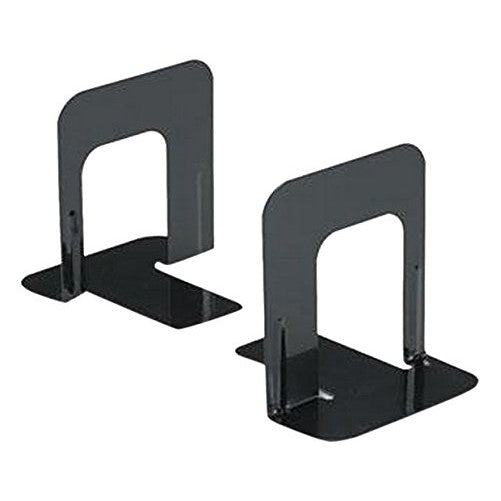 Innovera Universal Economy Bookends, Nonskid, Heavy Gauge Steel, Black, 2 Piece (54055) (4 Bookends)