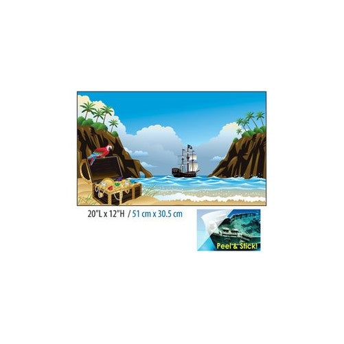 Pen Plax BGC2 Cling-On Pirate Ship Aquarium Background, 20" x 12"