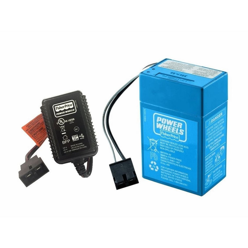 Power Wheels Battery and Charger 4 Amp Blue 00801-1781, 00801-1457 - NEW GENUINE