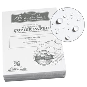 Rite in the Rain Weatherproof Bulk Copier Paper, 8 1/2" x 11", 20# White, 500 Sheet Pack (No. 208511)