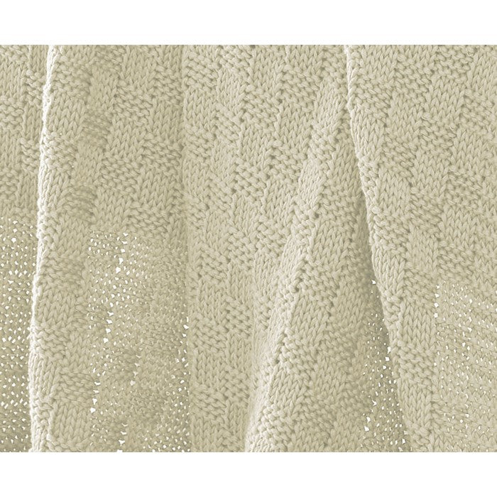 Lucca Cotton Cable Knitted Chunky Throw The Urban Port, Cream
