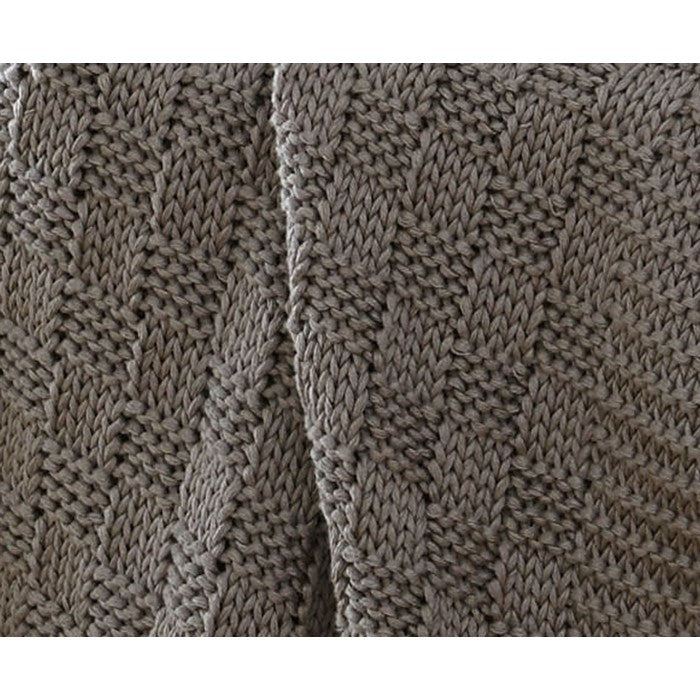 Lucca Cotton Cable Knitted Chunky Throw The Urban Port, Gray